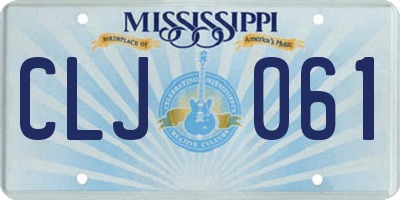 MS license plate CLJ061