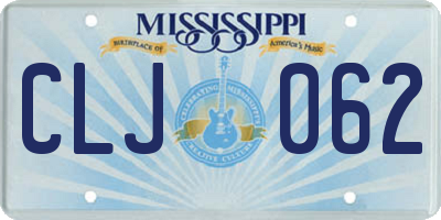 MS license plate CLJ062