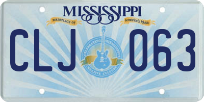 MS license plate CLJ063