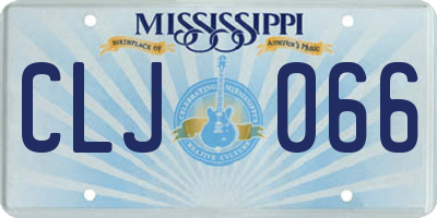 MS license plate CLJ066