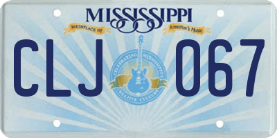 MS license plate CLJ067