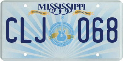 MS license plate CLJ068