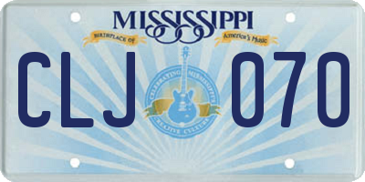 MS license plate CLJ070