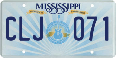MS license plate CLJ071