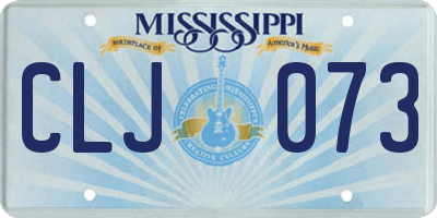 MS license plate CLJ073