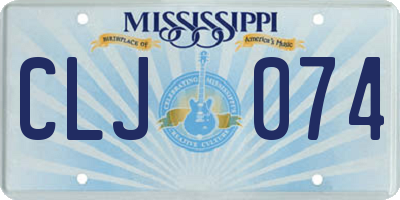MS license plate CLJ074