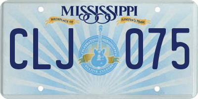 MS license plate CLJ075
