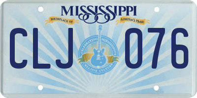 MS license plate CLJ076