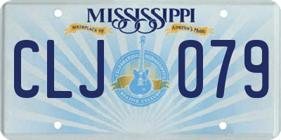 MS license plate CLJ079