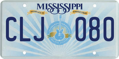 MS license plate CLJ080
