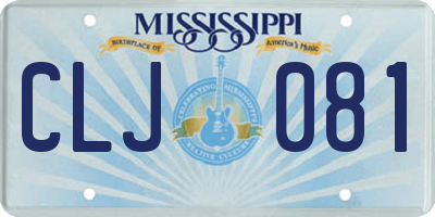 MS license plate CLJ081