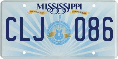 MS license plate CLJ086