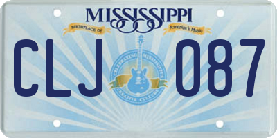 MS license plate CLJ087