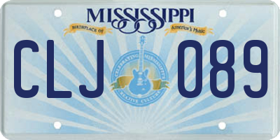 MS license plate CLJ089