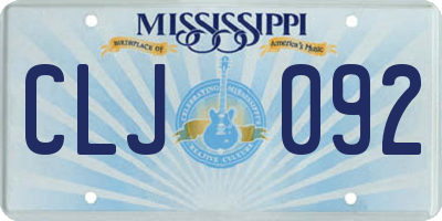 MS license plate CLJ092
