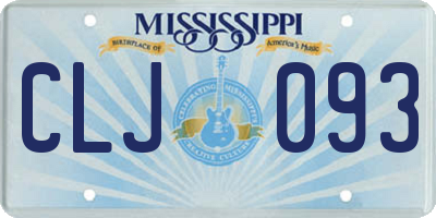 MS license plate CLJ093