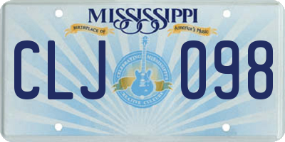MS license plate CLJ098