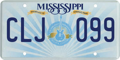 MS license plate CLJ099