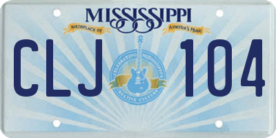 MS license plate CLJ104