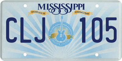 MS license plate CLJ105