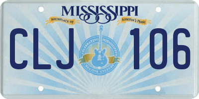 MS license plate CLJ106