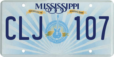 MS license plate CLJ107