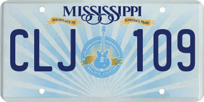 MS license plate CLJ109