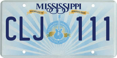 MS license plate CLJ111