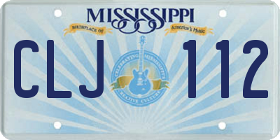 MS license plate CLJ112