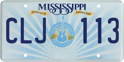 MS license plate CLJ113