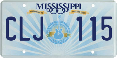 MS license plate CLJ115