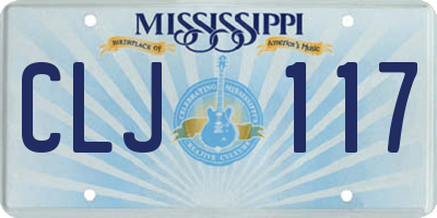 MS license plate CLJ117