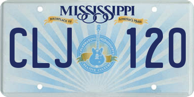 MS license plate CLJ120