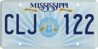 MS license plate CLJ122