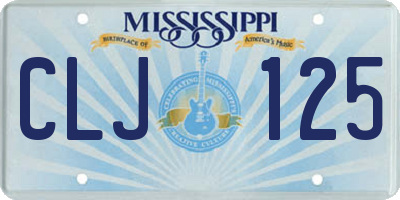 MS license plate CLJ125