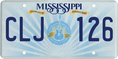 MS license plate CLJ126