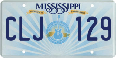 MS license plate CLJ129