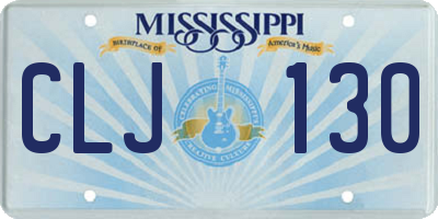 MS license plate CLJ130