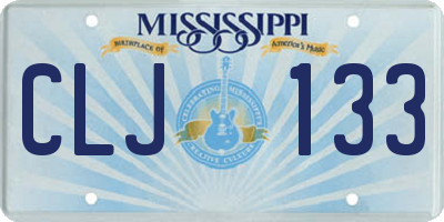 MS license plate CLJ133