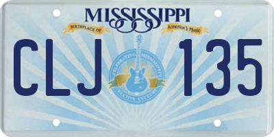 MS license plate CLJ135