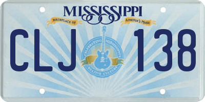 MS license plate CLJ138