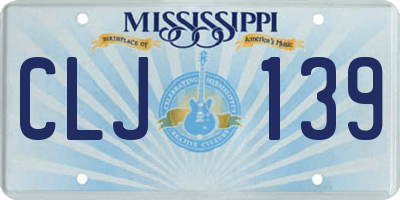 MS license plate CLJ139