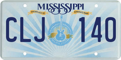 MS license plate CLJ140