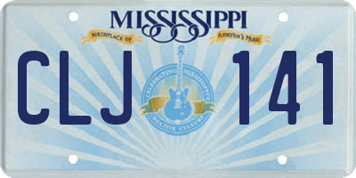 MS license plate CLJ141