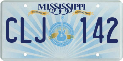 MS license plate CLJ142