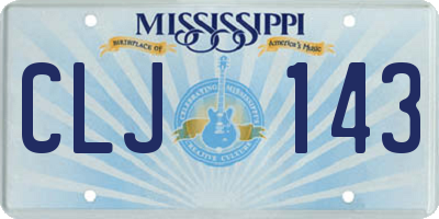 MS license plate CLJ143