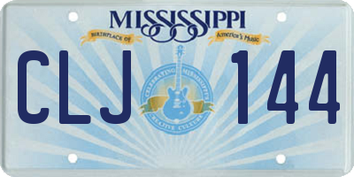 MS license plate CLJ144