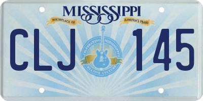 MS license plate CLJ145