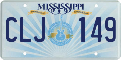 MS license plate CLJ149