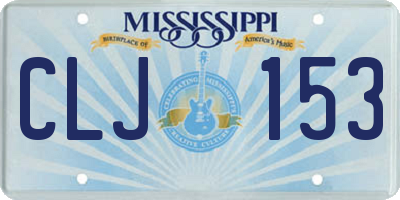 MS license plate CLJ153